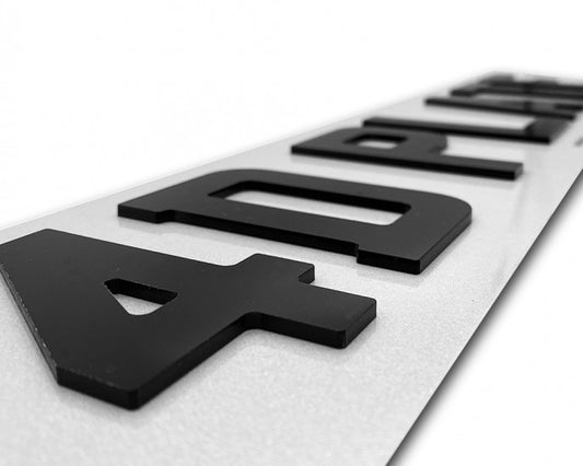 4D Acrylic Number Plates - Prime Plates